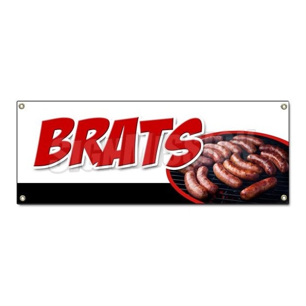 BRATS BANNER SIGN bratwurst beer wisconsin cheese grilled battered